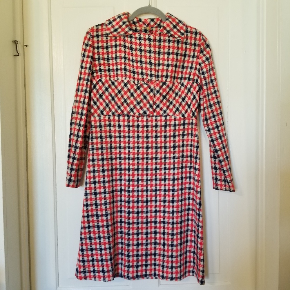 Vintage handmade gingham mini dress